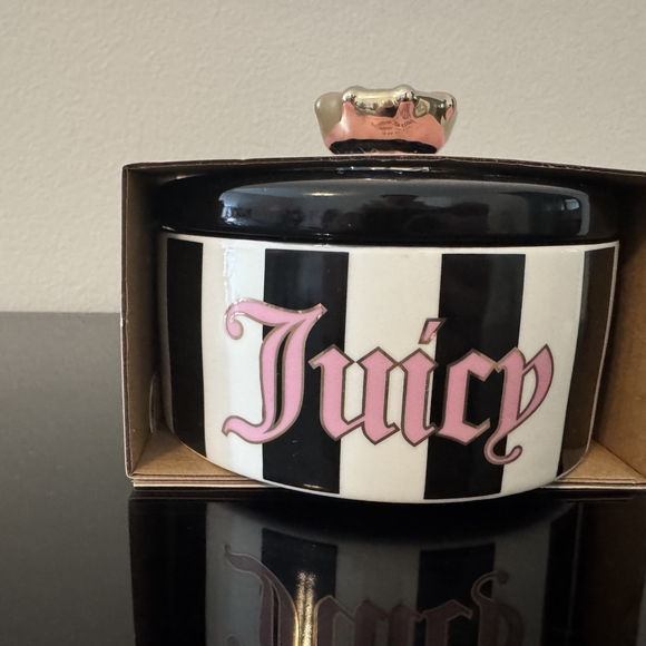 Juicy Couture Black and Pink Ceramic Trinket Jar - Picture 3 of 5